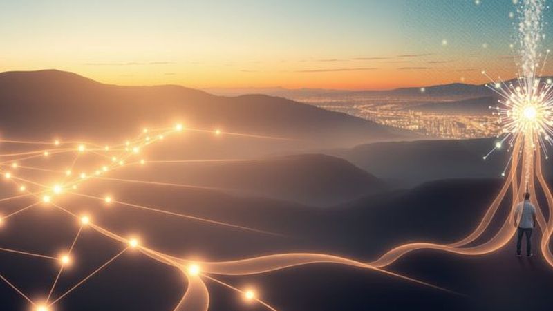 Una comunidad tecnológica armoniosa irradia luz y conexión