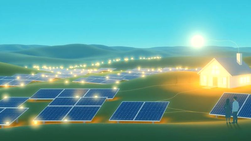 Paneles solares inteligentes iluminan un hogar tranquilo