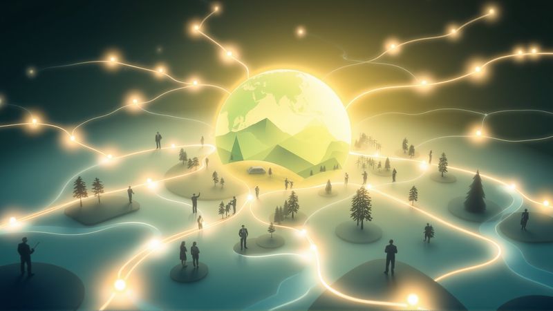 Un mundo brillante observa un futuro sostenible
