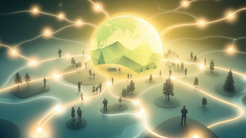 Un mundo brillante observa un futuro sostenible