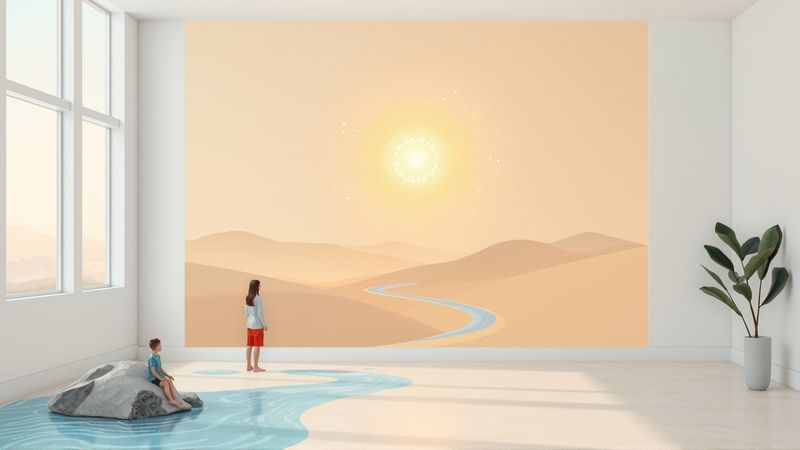 Una ilustración tranquila muestra energía y comprensión