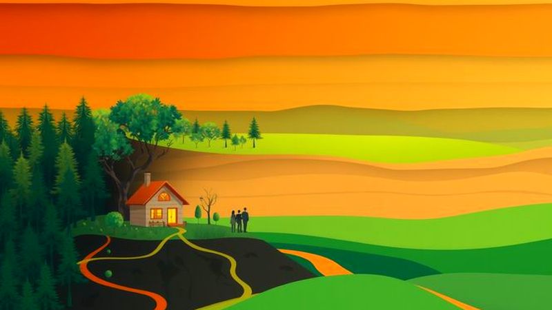 Un paisaje terrestre equilibrado